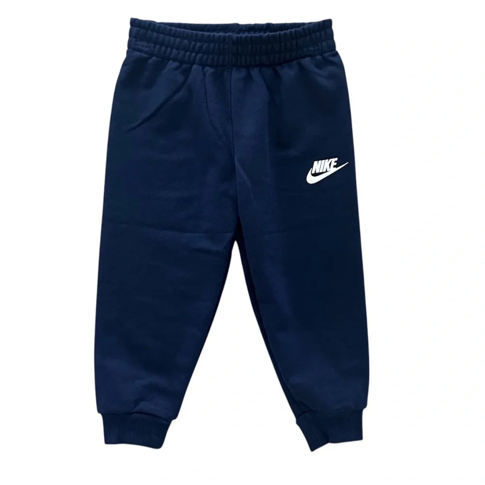 Nike White Long Sleeve Logo T-Shirt & Blue Jogger Pants Set Boys Size 4 NWT